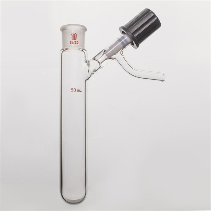 反应管,内磨口19/22,4mm高真空阀,50ml - 欣维尔