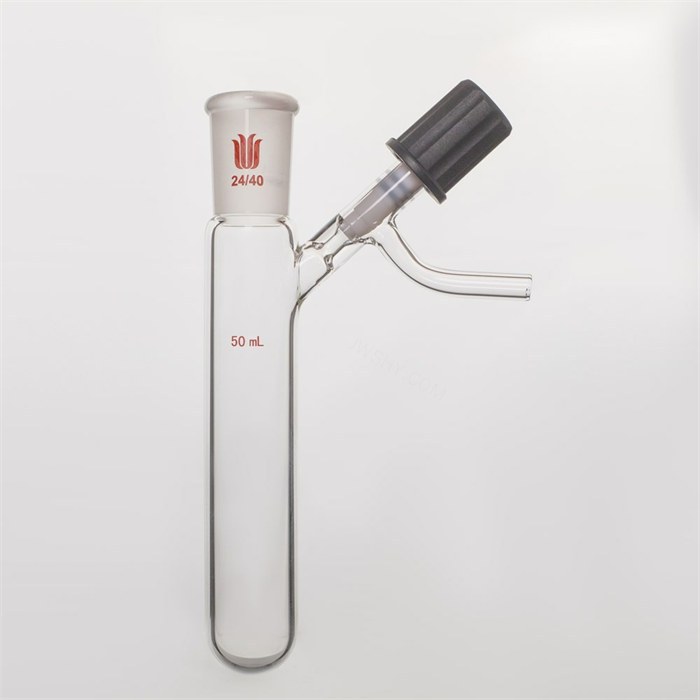 反应管,内磨口24/40,4mm高真空阀,50ml - 欣维尔