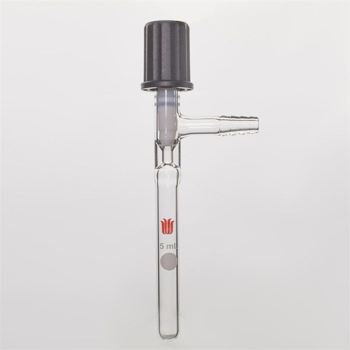 溶剂储存瓶(SCHLENK),5ml,4mm高真空阀，外径13*长度90mm - 欣维尔