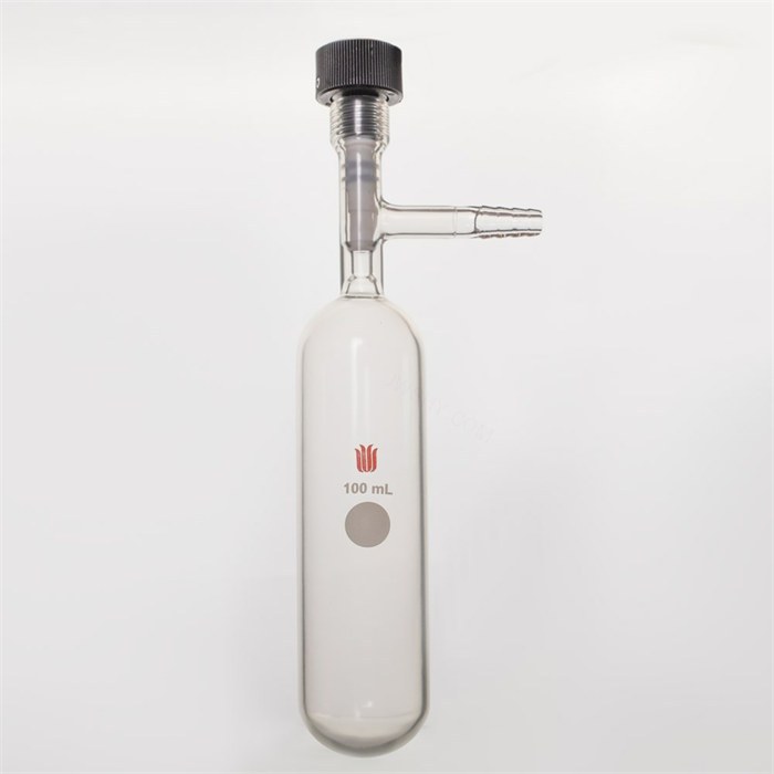 镀膜，溶剂存储瓶100ML,7#内螺纹4MM高真空，外径40*长140MM - 欣维尔