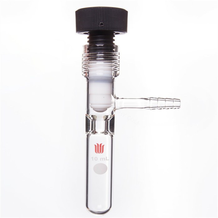 F58，溶剂存储瓶10ML,11#内螺纹0-8MM高真空阀，外径19MM*长度65MM - 欣维尔