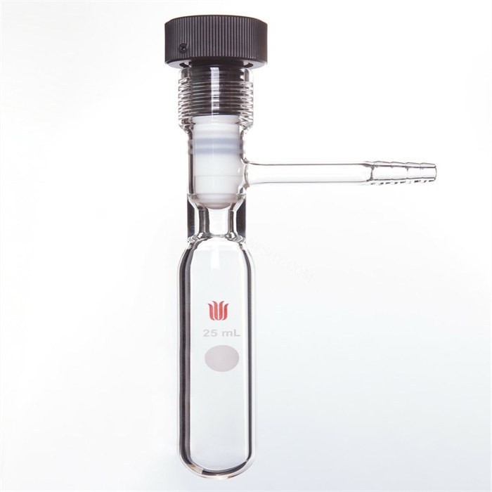 溶剂储存瓶 25ml,11#内螺纹8mm高真空，外径26×长度100mm - 欣维尔