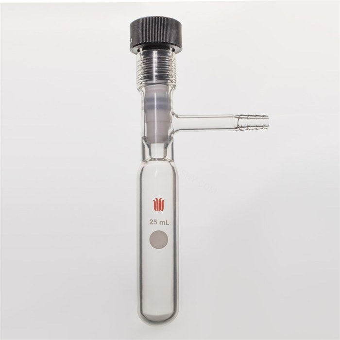 镀膜，溶剂存储瓶25ml,11#内螺纹8mm高真空，外径26×长度100mm - 欣维尔