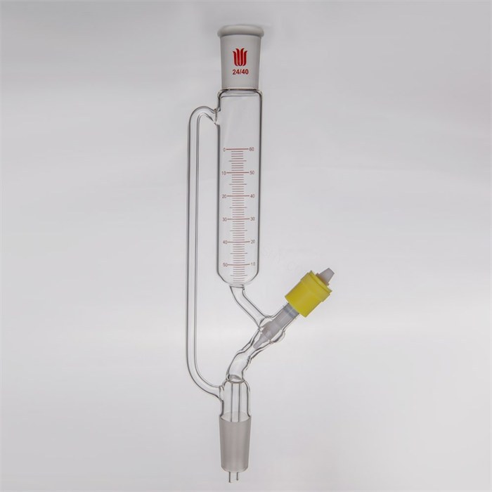 精细可调式恒压滴液漏斗,新型4mm高真空阀,60mL,24/40 - 欣维尔