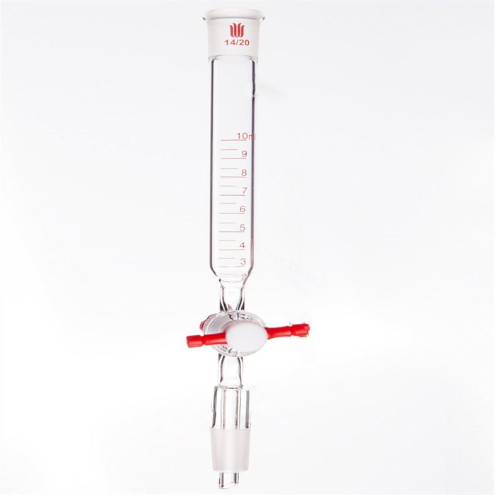 带刻度筒形滴液漏斗，磨口：14/20，容量：10ml - 欣维尔