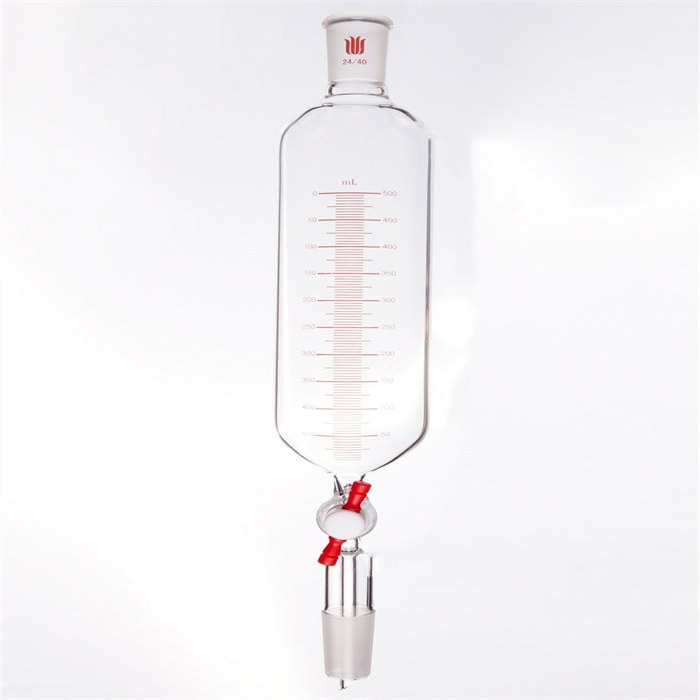 带刻度筒形滴液漏斗，磨口：24/40，容量：500ml - 欣维尔