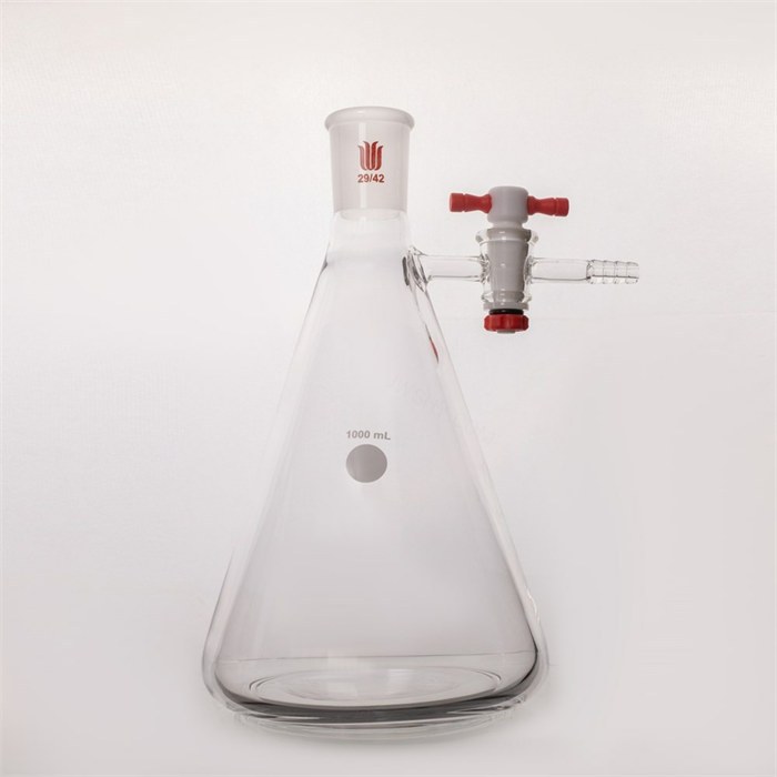 四氟节门，磨口三角瓶，容量：1000ml，磨口：29/42 - 欣维尔