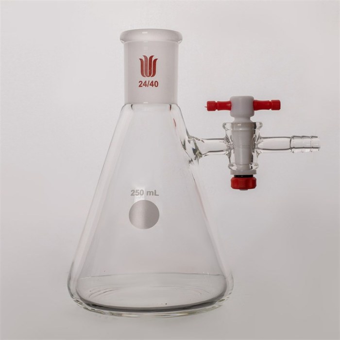 四氟节门，磨口三角瓶，容量：250ml，磨口：24/40 - 欣维尔