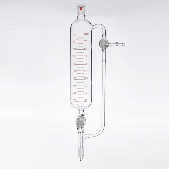 恒压加料漏斗（三通玻璃节门），磨口：14/20，容量：250ml - 欣维尔