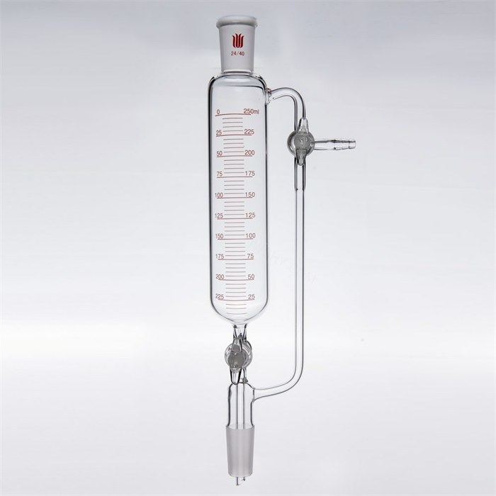 恒压加料漏斗（三通玻璃节门），磨口：24/40，容量：250ml - 欣维尔