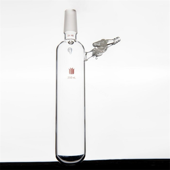 反应管,带挂钩 外磨口14/20,玻璃节门,25ml - MANSWARE