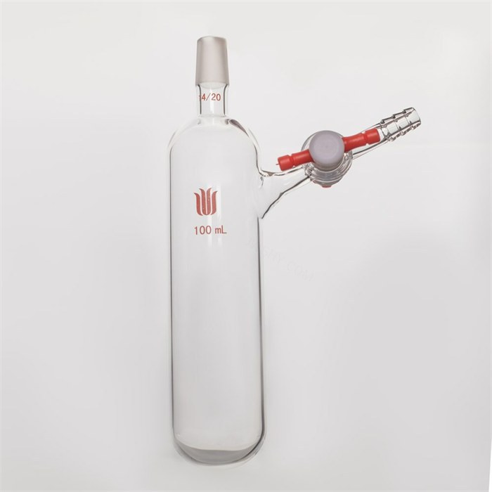四氟节门， 外磨口反应管，磨口：14/20，容量：100ml - 欣维尔