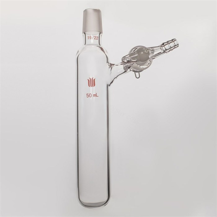 反应管,外磨口19/22,玻璃节门,50ml - 欣维尔