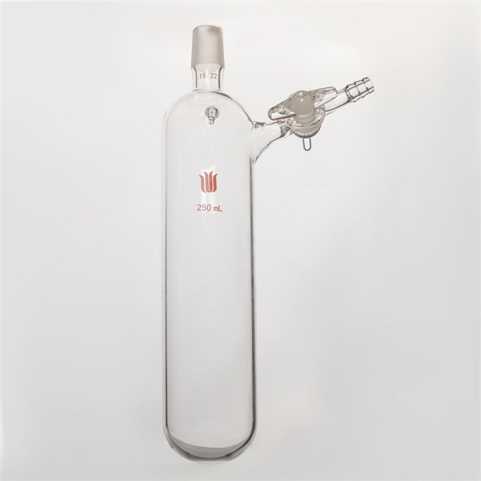 反应管,带挂钩 外磨口24/40,玻璃节门,250ml - 欣维尔