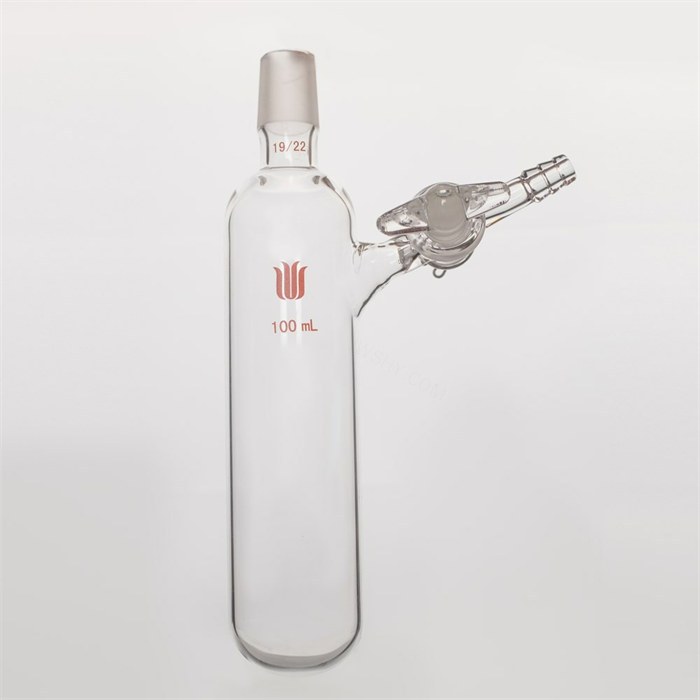 反应管,外磨口19/22,玻璃节门,100ml - 欣维尔