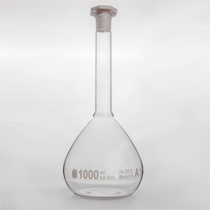 24/29口 1000ML容量瓶，标配塑料塞，带个体检测证书，2支/盒 - 欣维尔