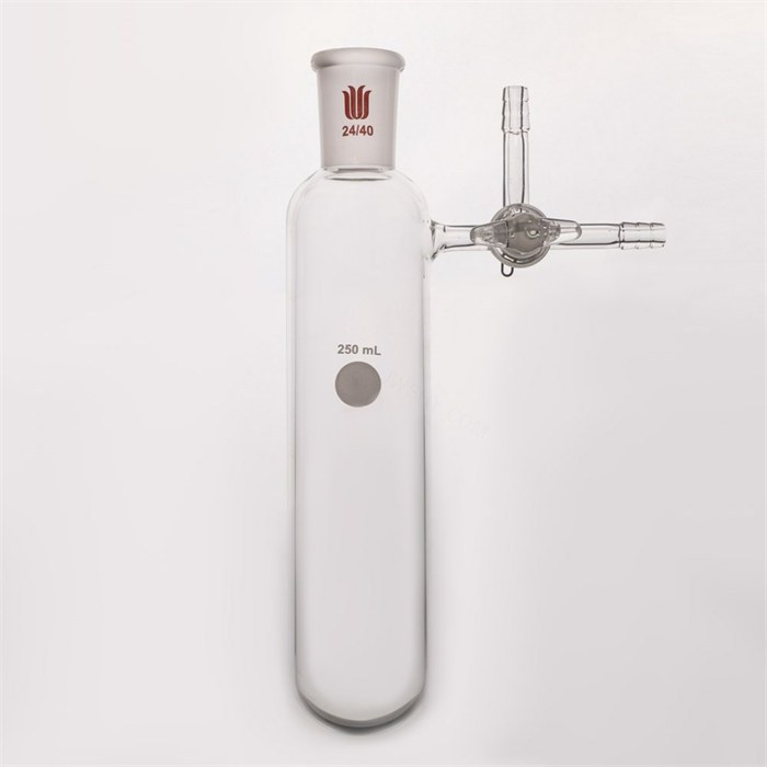 反应管，玻璃三通节门，磨口：24/40，容量：250ml - 欣维尔