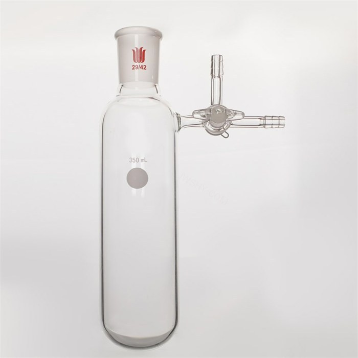 反应管,玻璃三通节门,磨口：24/40,容量：350ml