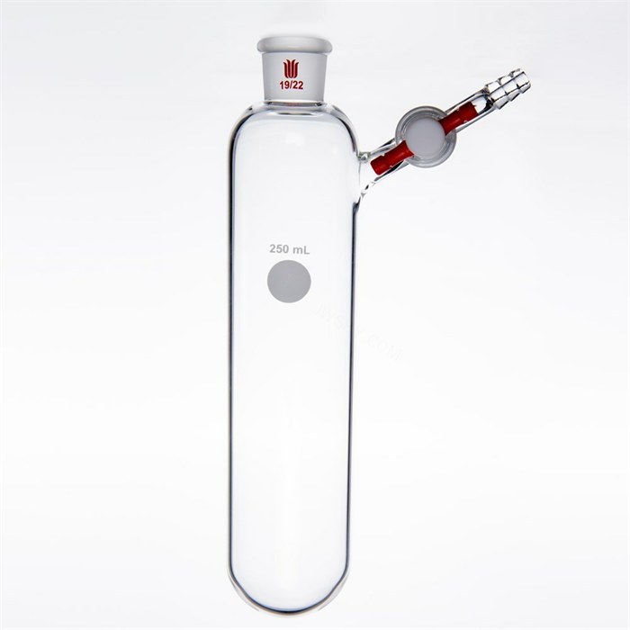反应管,内磨口19/22,具2mm四氟节门,250ml - 欣维尔