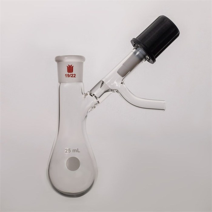 反应茄瓶,磨口:19/22,25ml,高真空阀 - 欣维尔
