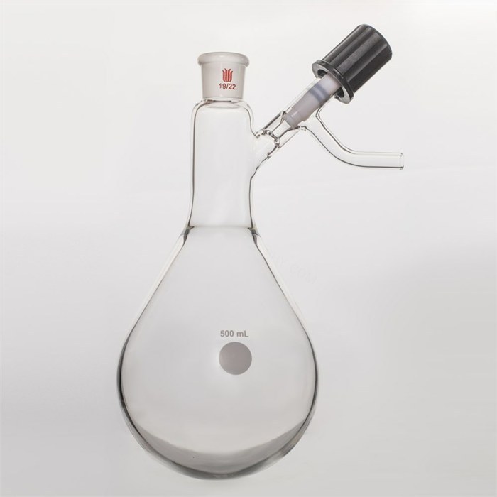 反应茄瓶,磨口:19/22,500ml,高真空阀 - 欣维尔