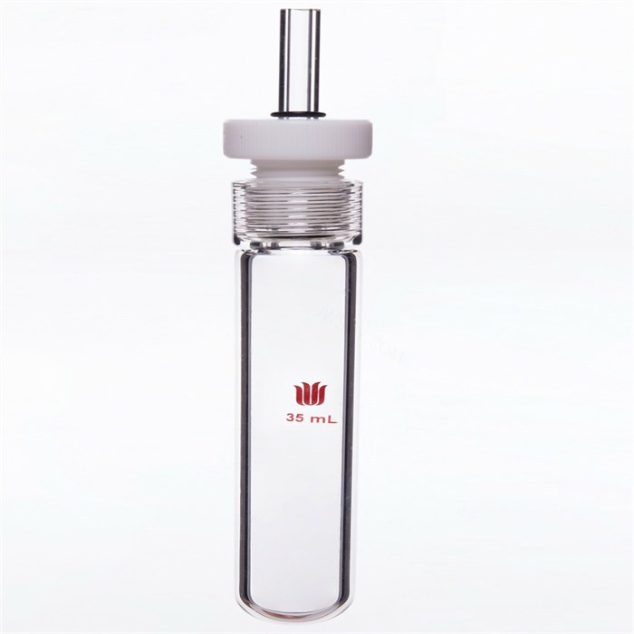 厚壁耐压瓶，具导气/真空接口，四氟全包O型圈，容量：35ML,15# - 欣维尔