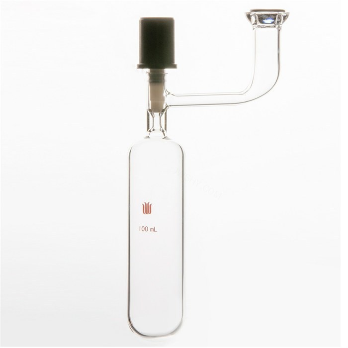 气体或液体存瓶,15#砝兰口,4mm高真空，容量：100mL - 欣维尔