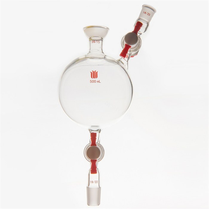 溶剂纯化系统接受瓶，容量：500ml，上28/15，下19/22，侧14/20 - 欣维尔