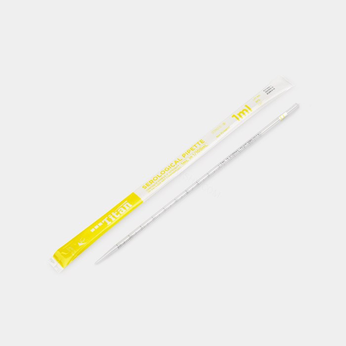 一次性移液管 1ml 刻度1/100 黄色环 灭菌 一体成型 塑塑独立包装 - ACESUN艾斯琳