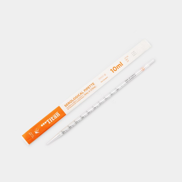 一次性移液管 10ml 刻度1/10 橙色环 灭菌 焊接款 纸塑独立包装 无滤芯