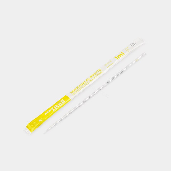 一次性移液管 1ml 刻度1/100 黄色环 灭菌 一体成型 塑塑独立包装 无滤芯 - ACESUN艾斯琳