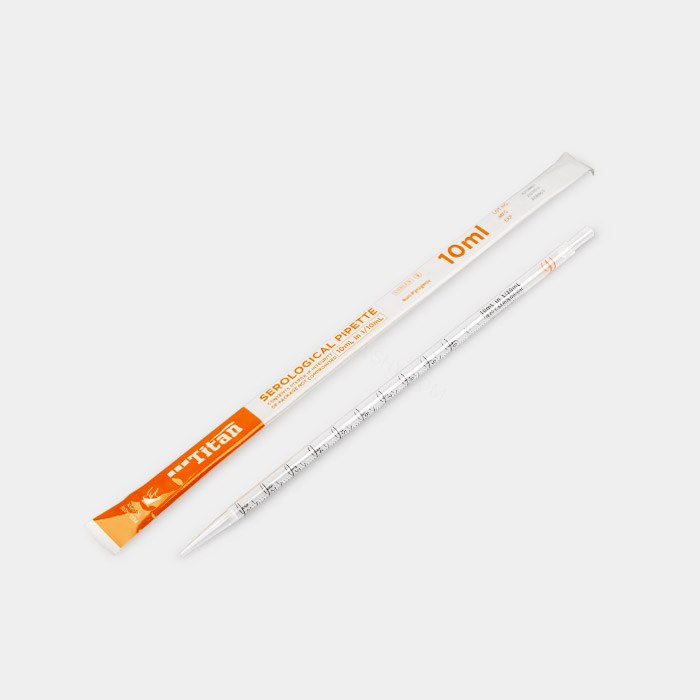 一次性移液管 10ml 刻度1/10 橙色环 灭菌 焊接款 塑塑独立包装 无滤芯 - ACESUN艾斯琳