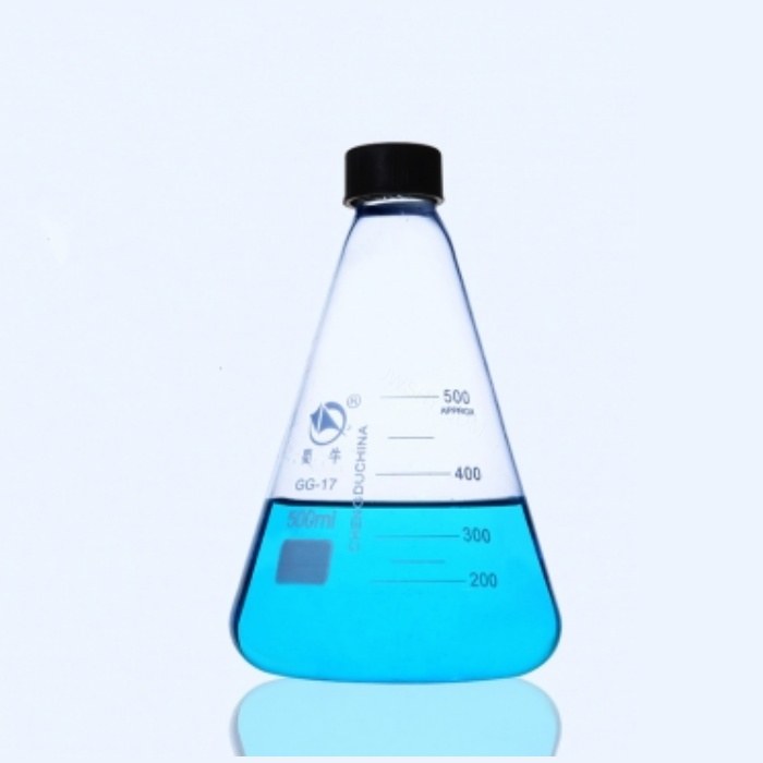GL45螺口三角烧瓶（黑盖） 50ml - 蜀牛
