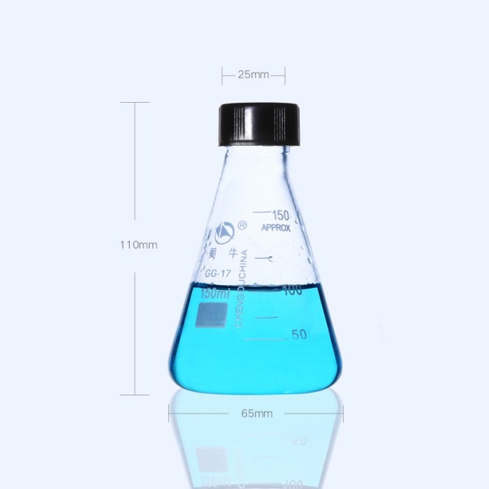 GL45螺口三角烧瓶（黑盖） 150ml - 蜀牛