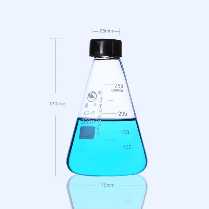 GL45螺口三角烧瓶（黑盖） 250ml - 蜀牛