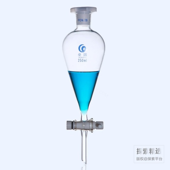 梨形分液漏斗（玻璃活塞）250ml