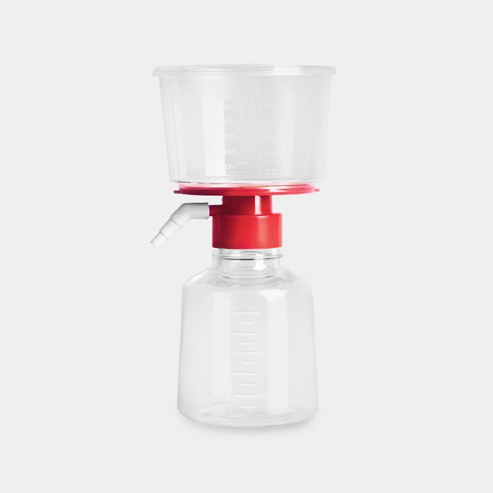 一次性真空过滤器 GL45接头 500ml 聚偏氟乙烯(PVDF)膜 孔径0.22um 直径90mm 灭菌 独立包装 整…