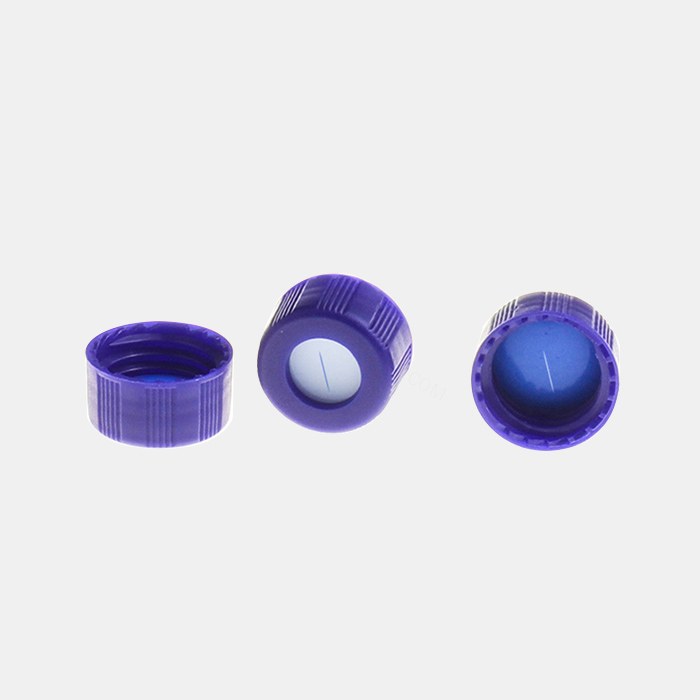 TT-Seal 9-425螺纹开孔蓝色盖 配白色硅胶 /蓝色PTFE, 切口，厚1mm