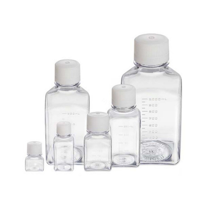 培养基方瓶 125ml 培养液方形瓶,PETG,本色盖,无DNA/RNA酶,灭菌 定制品，需询货期