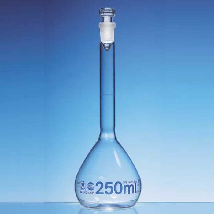 容量瓶 USP BLAUBRAND A级 DE-M 100ml NS 10/19 Boro 3.3 玻璃瓶塞 带USP个体证书 - Brand/普兰德