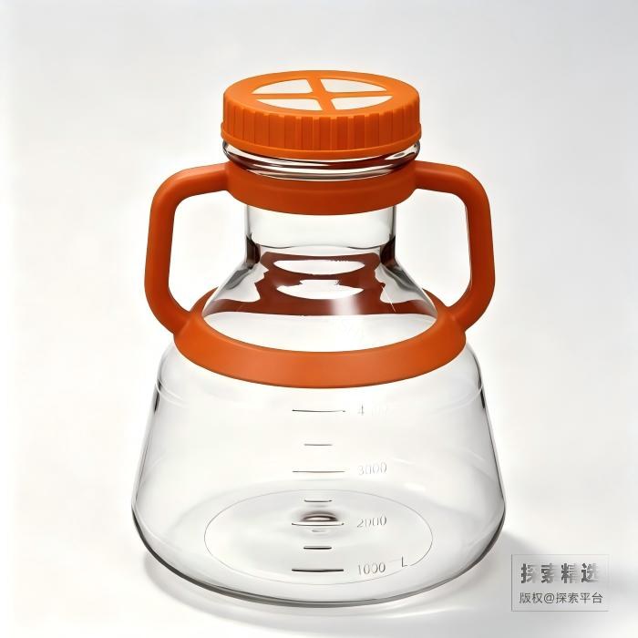 大容量细胞培养摇瓶,5000ml,PC材质,带把手,独立无菌包装,无毒性、无热原