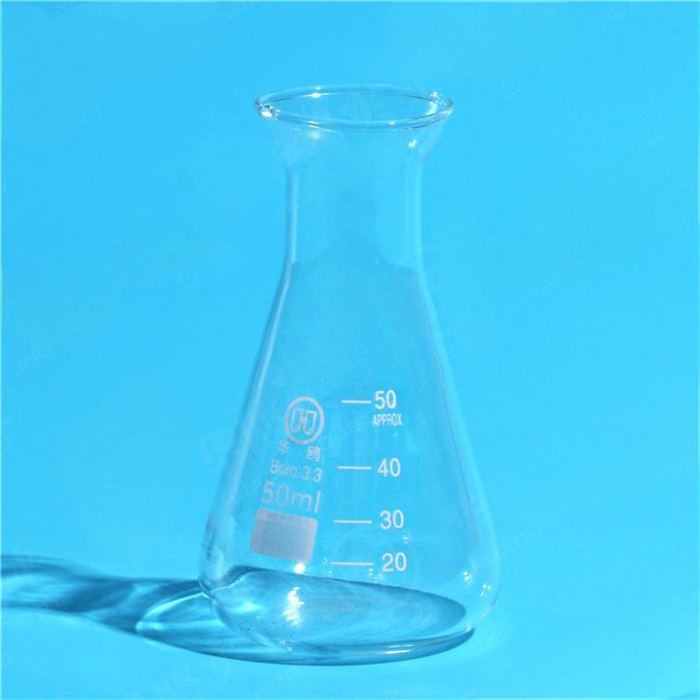 敞口三角烧瓶 50ml 颈外径×瓶外径×高度：26×54×80mm - 华鸥