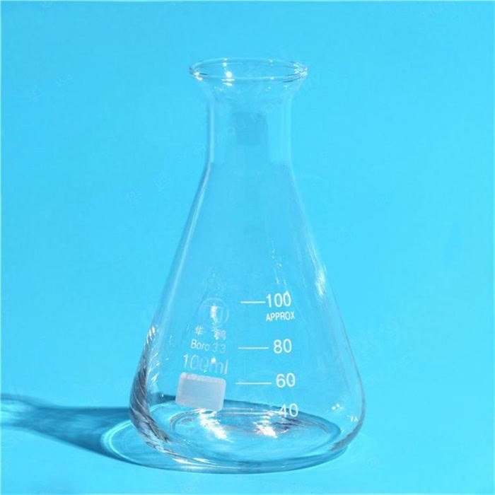 敞口三角烧瓶 100ml 颈外径×瓶外径×高度：35×66×106mm - 华鸥