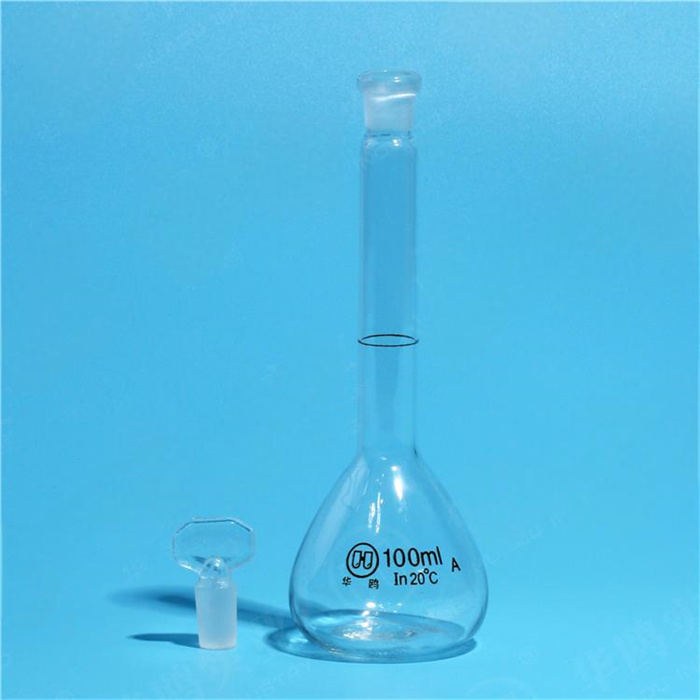 白色容量瓶(量入式） A级 高硼硅 100ml - 华鸥