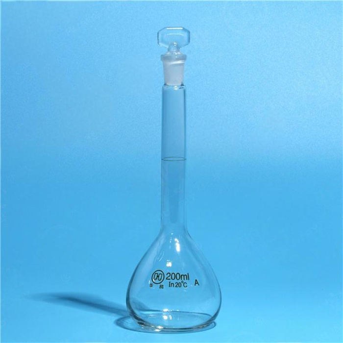 白色容量瓶(量入式） A级 高硼硅 200ml - 华鸥