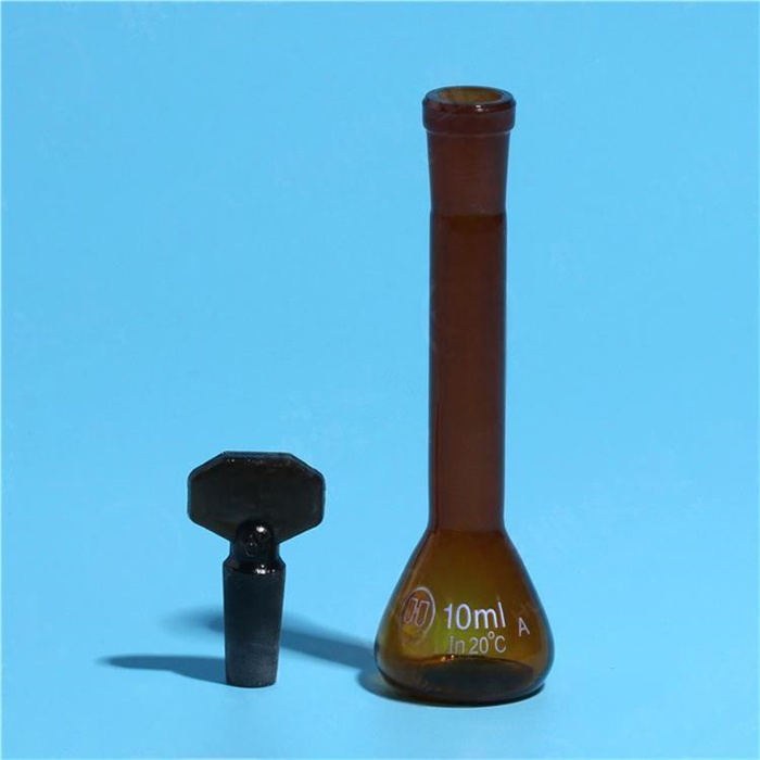 棕色容量瓶(量入式） A级 中硼硅 10ml - 华鸥