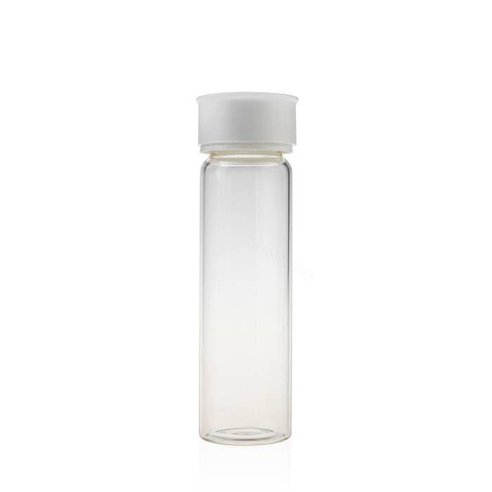 TOC样品瓶套装: 40mL透明样品瓶 24-400螺口&amp;白色开孔盖 本色PTFE/白色硅胶垫，厚1.5mm(T…
