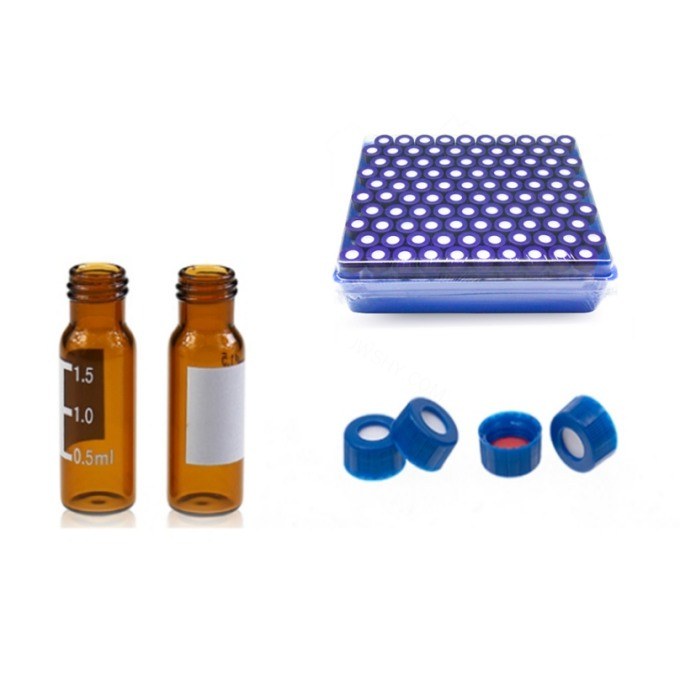 2mL棕色螺口进样瓶套装 配套进口红色PTFE/白色硅胶垫