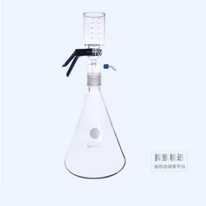砂芯过滤装置 3000ml 口径：40/38 杯子容量：300ml 滤膜规格：47-50mm 侧咀PP螺牙 - 玖梧精选