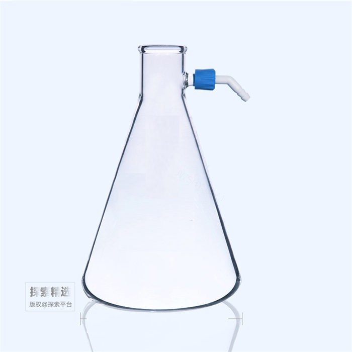 普口抽滤三角瓶 2000ml 口径：34mm 侧咀PP螺牙 - 玖梧精选